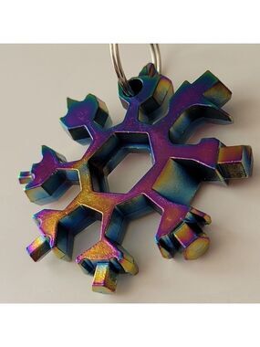 Multicolor Keychain Faux Burnt Titanium #0008